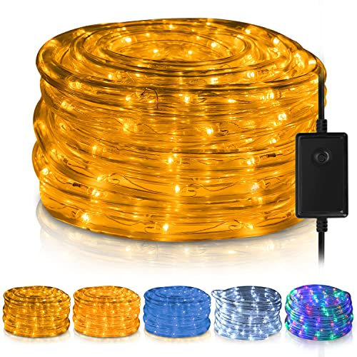 SWANEW LED Lichterschlauch, 20M 480 LEDs lichtschlauch Lichterkette außen, IP20 Wasserfest Led Schlauch außen, Garten-Party-Festbeleuchtung (gelb