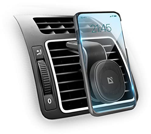 Defender Handyhalterung Auto Magnet an der Lüftung CH-127, Handyhalter fürs Auto kompatibel mit iPhone, Samsung, alle Smartphone-Typen, Innenraum KFZ Zubehör, Schwarz