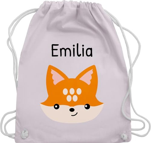 Turnbeutel Rucksack - Süßer schlauer Fuchs - Unisize - Pastell Rosa - schul sporttasche +mit+fuchs name beutel kinder stoffbeutel kindergarten eigenem fuchsmotiv personalisierte geschenke kind
