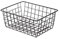 Drahtkorb Groß 36 x 28 x 16 cm Schwarz Hohle Eisenmaschen Aufbewahrungskörbe, Desktop Netzboden Lebensmittel Organizer Containerbox für Küche, Speisekammer, Schrank, Badezimmer