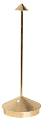 Zafferano, Pina Pro Lampe mit Goldfarbenes Blatt, Wiederaufladbar und Kabellos mit Touch Control, Geeignet für den Innenbereich, Dimmer, 2700 K, Höhe 29 cm