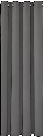 Deconovo Blickdicht Gardinen mit Ösen für Schlafzimmer Thermogardinen Vorhang Blickdicht, 175x140cm (HöhexBreite), Hellgrau, 1 Stück