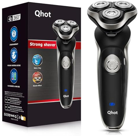 Qhot Electric Razor for Men, 2025 Upgraded Mens Cordless Electric Razors Beard Shavers for Men Face 3 in 1 Waterproof Rotary Shavers, Wet Dry Use(S3)