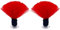 ihreesy Motorrad Helm Zöpfe, 2 Stück Stilvolle Helm-Zöpfe Dekoration Helm Haar Haarschmuck Helm Haar Zöpfe Haarteile Helm Dekor Helm Braids mit Saugnapf für Motorradhelm Roller,Rot