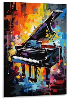 Bunte klassische Klavier Wandkunst Leinwand Poster Graffiti Moderne Instrumente Musik Wanddekoration Poster Schlafsaal Dekor Malerei Kunst