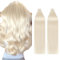 Silk-co Tape Extensions Echthaar 40stk, Remy Tape in Extensions Haarverlängerung, Skin Weft Echthaar Haarextensions Tape Kleber 100g, 50cm Bleichweiß