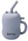 TYRY.HU Tasses avec Paille Nom Personnalisé Enfant Silicone Gobelet d'entraînement pour Bébé avec Poignée Dinky Cup et Tout-petit Tasse Apprentissage Gris