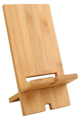 Staccabile per Telefono in Legno da Scrivania,Supporto multifunzionale in legno per telefoni cellulari,Supporto di ricarica per telefoni cellulari,Stand Telefono Legno,in bambù ecologico (Dritto)