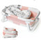 Joyeuse Planet - Baignoire Bébé Pliable avec Coussin de bain et Thermomètre intégré, Ergonomique et peu encombrante, Cadeau de naissance fille ou garçon, Convient Aux Bébés de 0 à 3 ans (Rose)