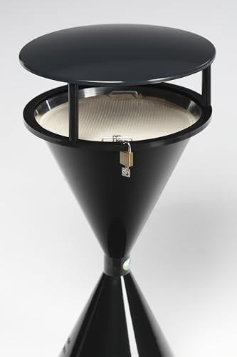 PROREGAL Klassischer Standascher mit Dach für Innen- & Außenbereich | HxBxT 72x42x42cm | Kunststoff | Schwarz | Ascher Aschenbecher