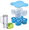 Silicone Ice Cube Tray for Stanley Cup 20-40oz,Tumbler Ice Mold with lid, 4PCS Hollow Cylinder Ice Cube for Freezer Chilling Cocktails, Whiskey, Drinks, Coffee, Easy Fill and Release (Blue)