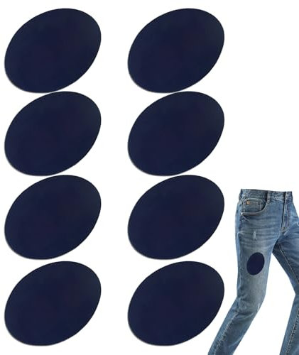 8Pcs Knee Patches, Iron On Patches Sew on Trouser Denim Patches for Clothing Repair Crafts Repair Kit Backpack Shoes Ackets Sweaters Shirts Decoration 11x14cm, Sapphire Blue