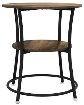 Vicco Table Basse Quebec, Bois Antique, 50x50cm | avec tablette, pour le rangement des magazines et des télécommandes