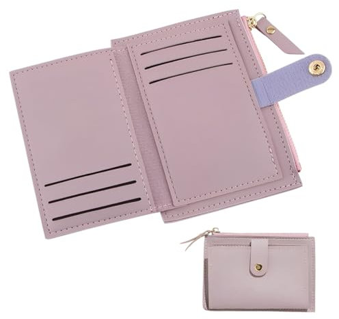 BIRLOZA 1 pièce Petits Porte Monnaie Mini Porte Cartes en Cuir PU Portefeuilles pour Femme et Homme 6 Compartiments de Carte 1 Poche à Monnaie Cadeau Noël, Petit Format