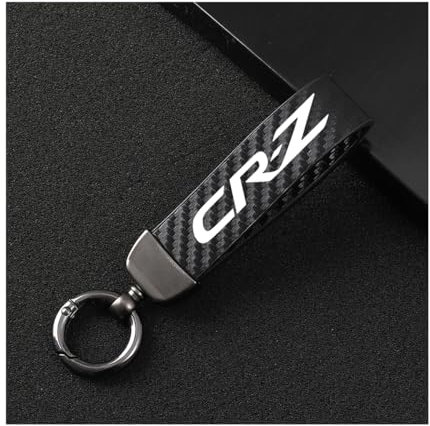 Générique Porte-CléS De Voiture pour Honda CR-Z, Porte-CléS De Voiture en Microfiber Cuir avec Anneau en D Pivotant à 360°,Black