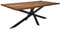 LC Home Esstisch 215x100cm Stern-Metallgestell Holztisch Akazienholz recycelt mit Glasplatte Industrial Design