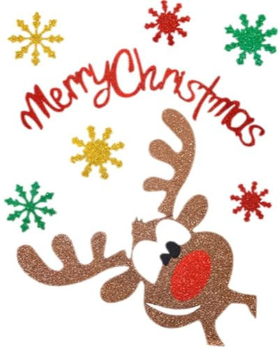 Luxylei Christmas Snowman Door Stickers Decorations Felt Window Wall Stickers Apartment Large Door Garage Decorations Elk Xmas Stickers