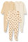 Amazon Essentials Combinaison Pour Jour et Nuit avec Pieds Mixte Bébé, Lot de 3, Avoine Chiné/Rayures/Tigre, 6-9 mois