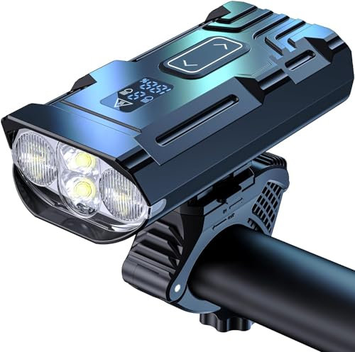 Monkey Home Fahrradscheinwerfer mit 1200 Lumen, Fahrradlicht aus Aluminiumlegierung, 5800 mAh, Schnellladefunktion, IPX4 wasserdicht, Stvzo Zertifiziert, kostenloses Rücklicht (2025 Design)