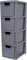 Khanary A5 Plastic Storage 4 Drawer Rattan-style Medium Drawer Unit Portable Adjustable Organizer Stationery Jewelry Cosmetics Multi-Purpose -Home Kitchen Office 62(H) x 25(D) x 19(W) cm-Grey