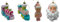 MC-Trend 4 Weihnachtsbaum-Figuren aus Kunststoff – 10-13 cm groß, perfekte Weihnachtsdeko und Christbaumschmuck für Festliche Stimmung Christbaumkugel lustig (Sortiment 1)