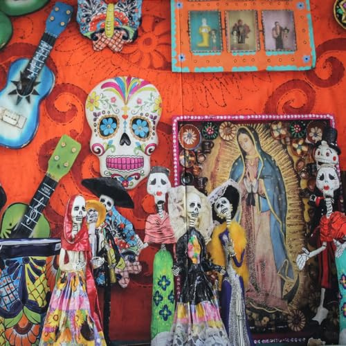 Baumwolljersey PANEL Día de los Muertos 105x150cm Jerseystoff Panelstoff