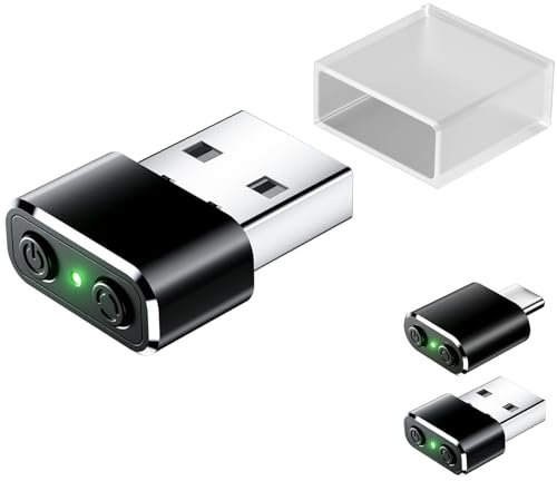 Maus Jiggler Kompatibel mit USB-Schnittstellengeräten, nicht erkennbarer Mini 2.4Ghz Mausbeweger mit Schalter/Shaker-Tasten, mit 3 Jitter-Modi, keine Treiber erforderlich, um PC/Laptop wach zu halten