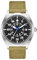 Boyarca Pilotenuhr Herren Flieger Armbanduhr Automatik Mechanische Uhren Edelstahlgehäuse Nylon Canvas Band Flieger Uhren, Armeegrün B