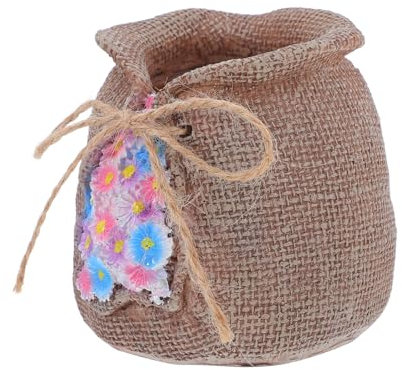 ibasenice Pot De Fleurs Décoratif Polyvalent en Résine Petit Pot De Fleurs en Toile De Jute pour Les Espaces