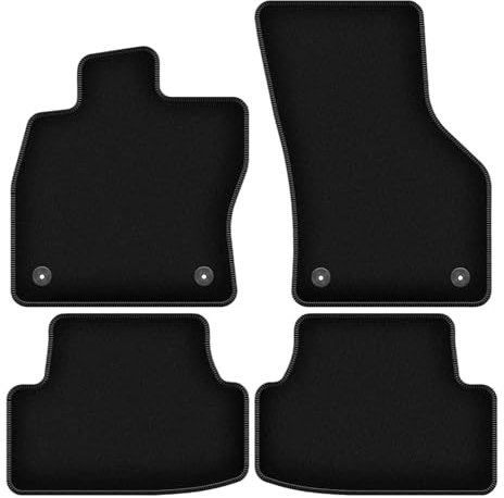 Wielganizator Velours Fußmatten passend für Volkswagen Golf VIII (2019-) | Qualität: Basic - Genaue Passform, rutschfeste Untregrund 4-teilig - Schwarz