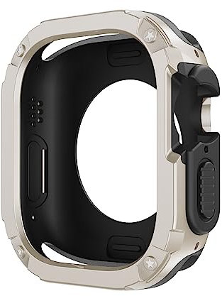 CYSUE Funda 2 en 1 para Apple Watch Series 8/7/SE/6/5/4 Ultra 41mm 45mm 40mm 44mm 49mm TPU PC Protector a prueba de golpes para iwatch(Starlight,Ultra 49mm)