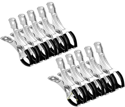 Snorvixre 10Pcs Stainless Steel Hanger Spring Clamps Large Pool Covers Heavy Duty Swimming Pools Windproof Clip Enduring Stainless Steel Hanger Spring Fasteners with Handles