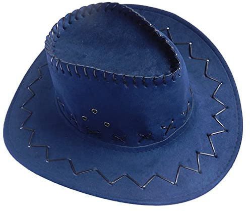 Cowboyhut Fasching für Damen Herren, Westernhut, Karneval Hut Faschingshüte, im Westernstyle, Karneval, Faschingshut Hut Cowboy, für Erwachsene, Kopfbedeckung, (Navy, One Size)