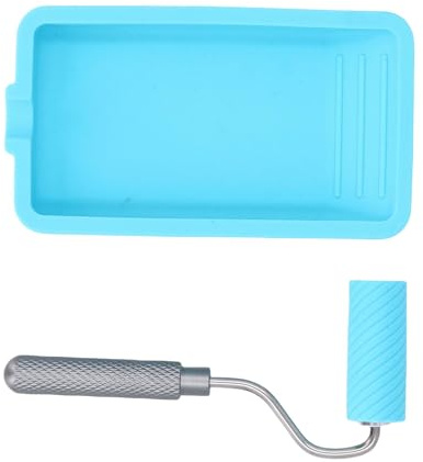 LiebeWH Silicone Paint Roller and Tray Efficient Reusable Soft Adhesive Set for Woodworking Crafts, for Carpenters and Craftsmen