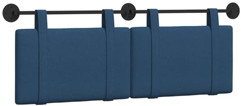 vidaXL Hängendes Kopfteil Blau Stoff, Schlafzimmer Deko, moderner rechteckiger Wand-Headboard, kompakt, stilvolle Bettwäsche für Luxus-Schlafbereich