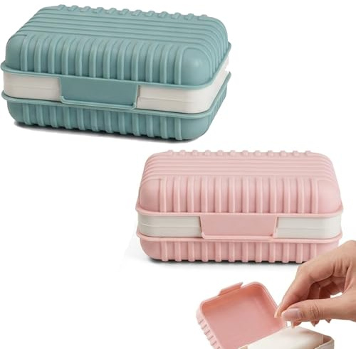 2 Stück Seifendose Reise Wasserdicht, Seifenbox Reise, Seifenschale mit Deckel für Fensterdekoration und Balkon Dekor, Soap Box für Geschenkideen und Inneneinrichtung