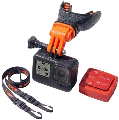 Azragon Mouth & Bite Mount for GoPro Hero, DJI & Insta360 POV Surfing | Hands-Free Bite Mount Kit with Floaty & Quick-Release Safety Leash for MTB, Skiing, Kayaking & Extreme Action Sports.