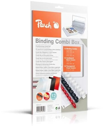 Peach PB100-14 Plastikbindeset für 12 Dokumente, DIN A4, 36-teilig