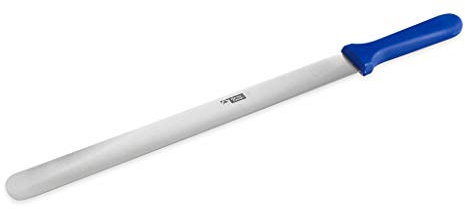 Thermohauser Cuchillo de panadero (acero inoxidable), mango de plástico en un lado., acero PP, mango azul, 36 cm