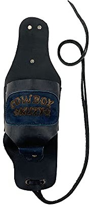 Hide & Drink Étui à bière Cow-Boy Buzy Fait Main Noir