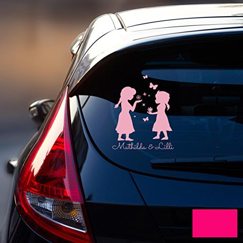 Autotattoo Heckscheibenaufkleber Fahrzeug Sticker Aufkleber Baby Schneeprinzessin Kinder M1872 - ausgewählte Farbe: *pink* ausgewählte Größe: *XL - 25cm breit x 35cm hoch*