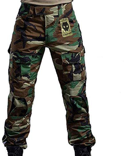 ATAIRSOFT Männer Kampfhose Armee Militärische Taktische Airsoft Paintball Schießen BDU Hose mit Knieschützern WL L