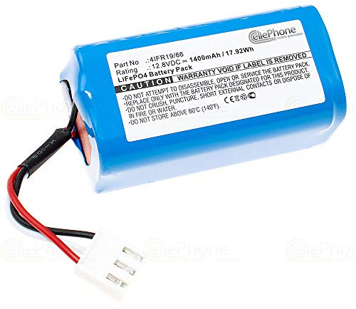 cellePhone mobile generation Akku LiFePO4 kompatibel mit Philips FC8603 FC8700 FC8705 - Compact FC8710 - Severin Chill RB7022 RB7025 RB7720 (Ersatz für 4IFR19/66) - 1400mAh / 12,8V