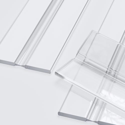 3 x 300mm Low Profile Flex Hinges, Flexible Living Hinges, Transparent, Continuous Acrylic Piano Hinges