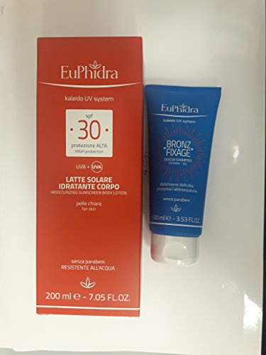 Euphidra Latte Solare Idratante Corpo 30 da 200 ml + Doccia Shampoo per Abbronzatura 100 ml