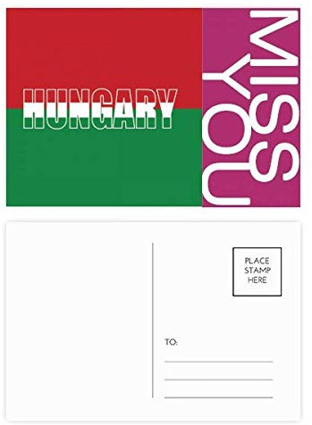 Ungarische Landesflagge mit Namen, Miss Postkarten-Set, Danksagungskarte, Postkarte, Seite 20 Stück