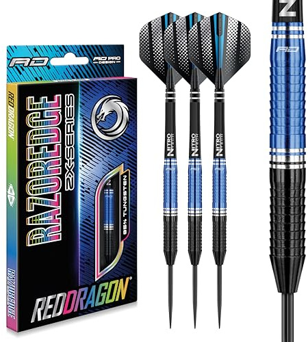 RED DRAGON Razor Edge ZX die Reihe Dartpfeile Tungsten Profi Steel Darts mit Flights und Schäfte (ZX-3, 22G)