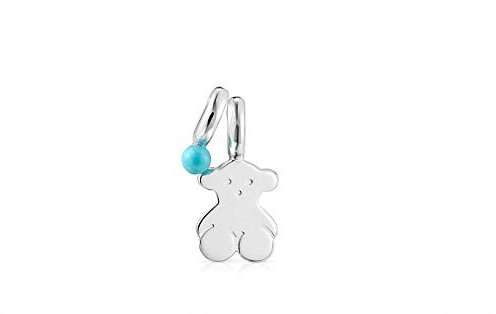 TOUS Pack de Colgantes de Plata de Primera Ley para Mujer con Motivo de Oso y Howlita tratada de 0,85cm, No incluye Cadena, Clásico y Elegante, Colección Sweet Dolls