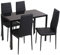 Conjunto de Mesa de Cocina 105x60 + 4 sillas Clasik (Negro-Negro)