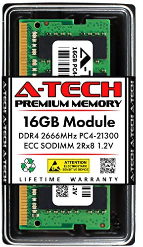 A-Tech 16GB RAM Replacement for Synology D4ECSO-2666-16G & D4ES01-16G | DDR4 2666 MHz PC4-21300 SODIMM ECC Unbuffered Memory Compatible for NAS & NVR Servers